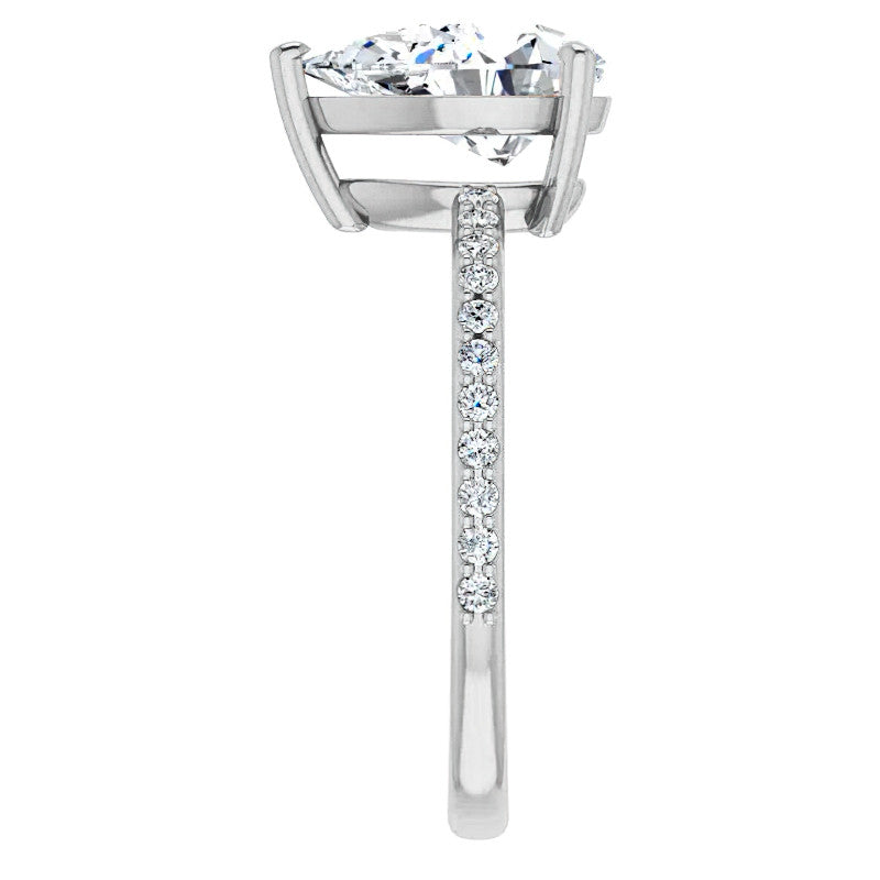 Pear Moissanite Petite Basket Engagement Ring