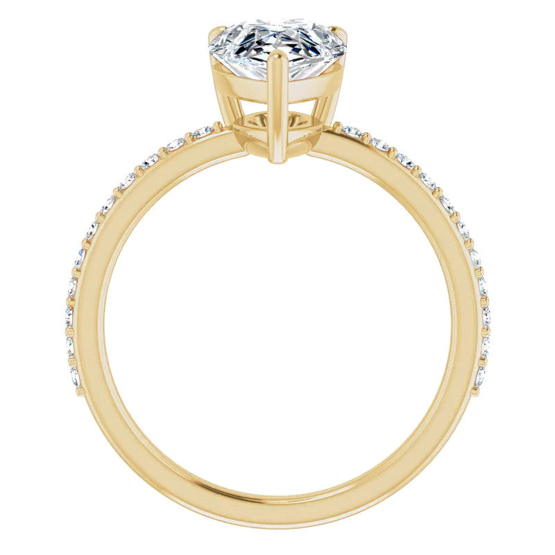 Pear Moissanite Petite Basket Engagement Ring