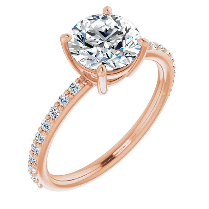 Round Brilliant Moissanite Petite Basket Engagement Ring