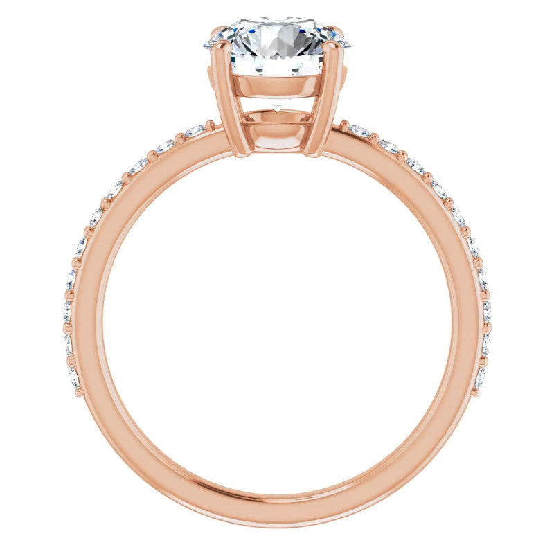 Round Brilliant Moissanite Petite Basket Engagement Ring