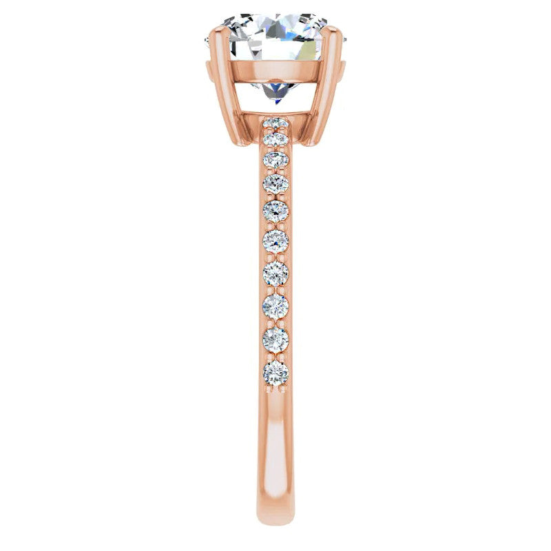 Round Brilliant Moissanite Petite Basket Engagement Ring