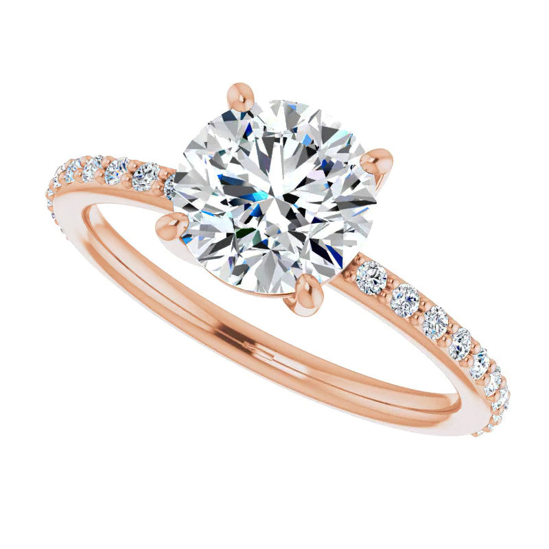 Round Brilliant Moissanite Petite Basket Engagement Ring