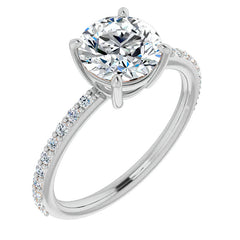 Round Brilliant Moissanite Petite Basket Engagement Ring