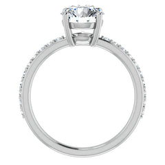 Round Brilliant Moissanite Petite Basket Engagement Ring