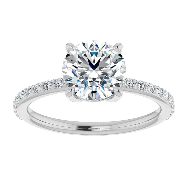 Round Brilliant Moissanite Petite Basket Engagement Ring