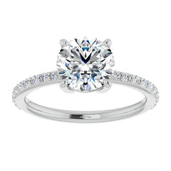 Round Brilliant Moissanite Petite Basket Engagement Ring