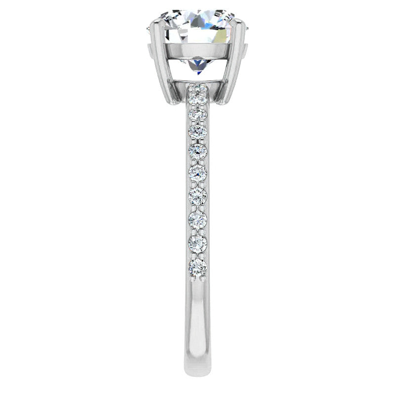 Round Brilliant Moissanite Petite Basket Engagement Ring