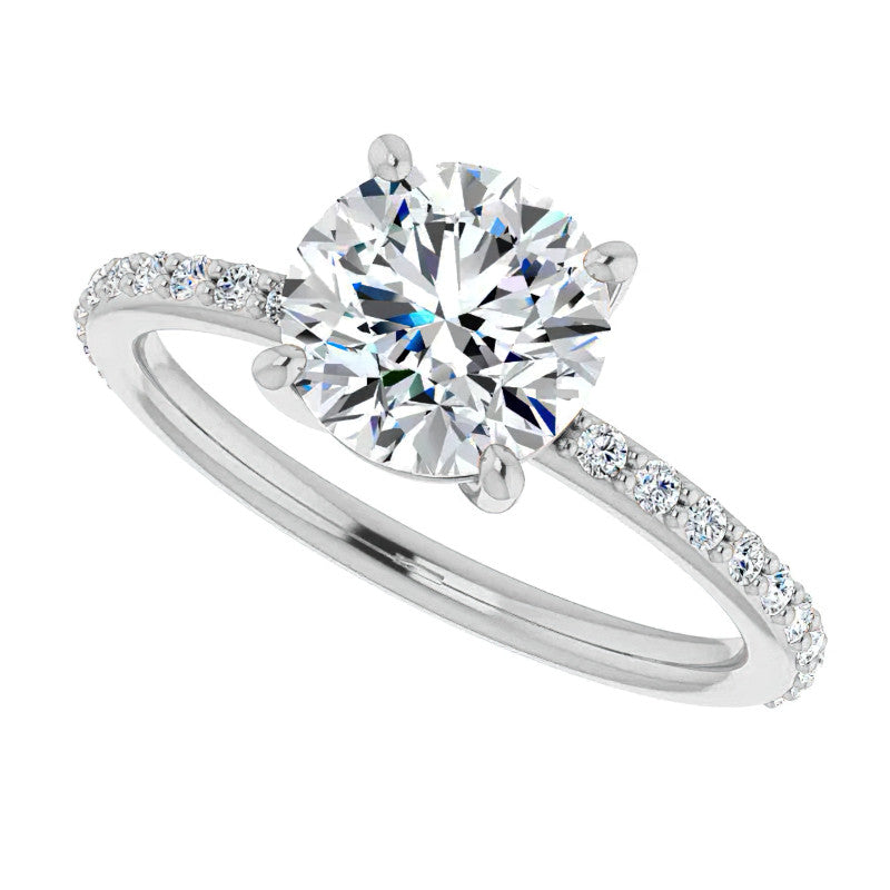 Round Brilliant Moissanite Petite Basket Engagement Ring