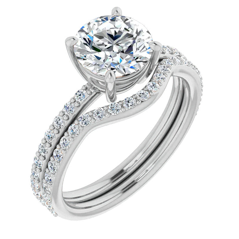 Round Brilliant Moissanite Petite Basket Engagement Ring