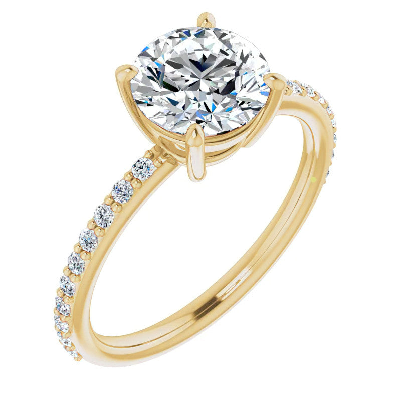 Round Brilliant Moissanite Petite Basket Engagement Ring