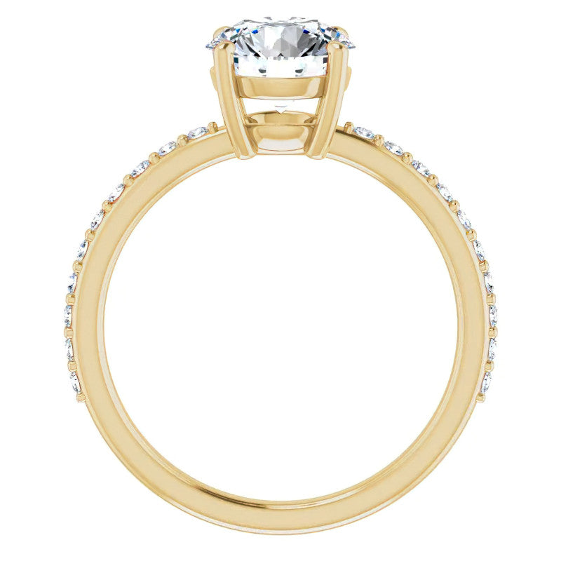 Round Brilliant Moissanite Petite Basket Engagement Ring
