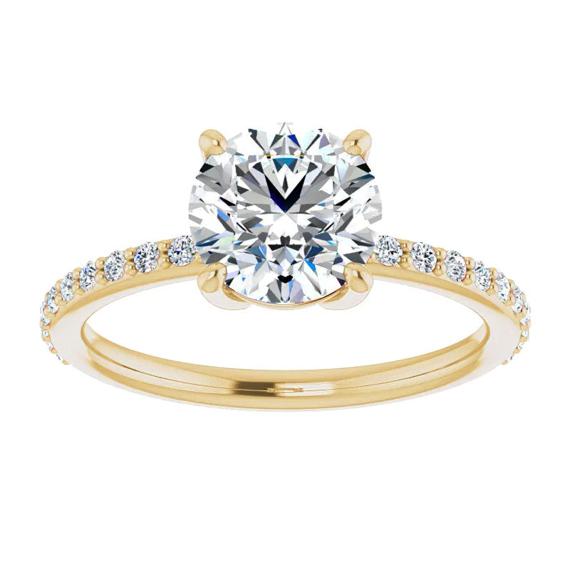 Round Brilliant Moissanite Petite Basket Engagement Ring