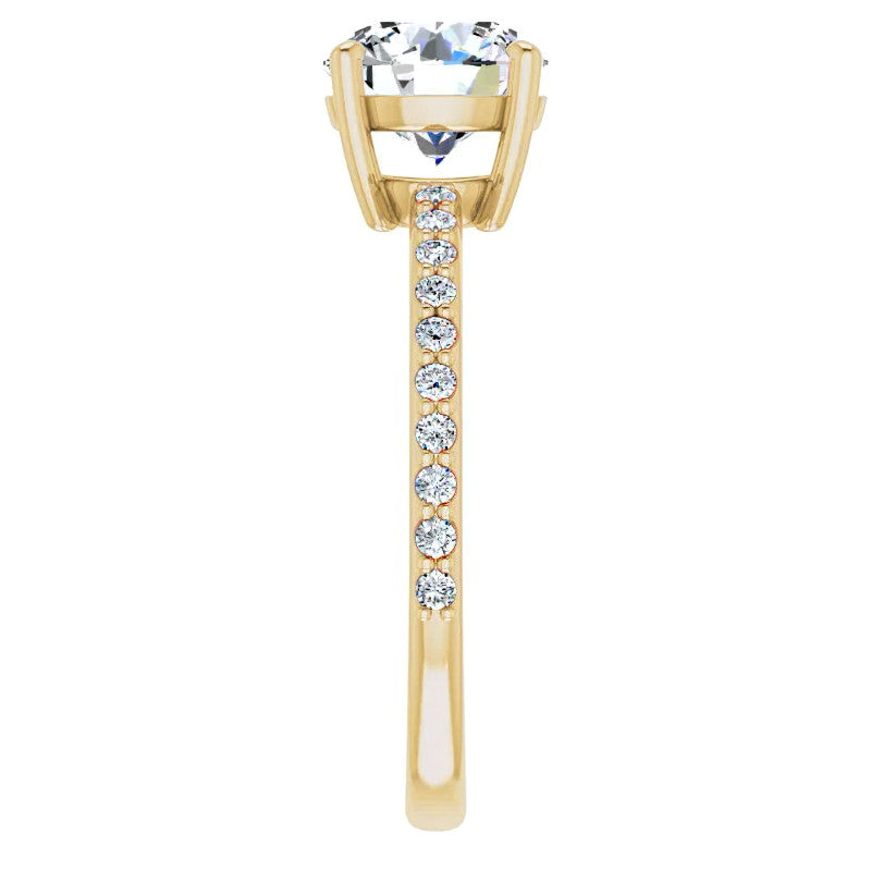 Round Brilliant Moissanite Petite Basket Engagement Ring