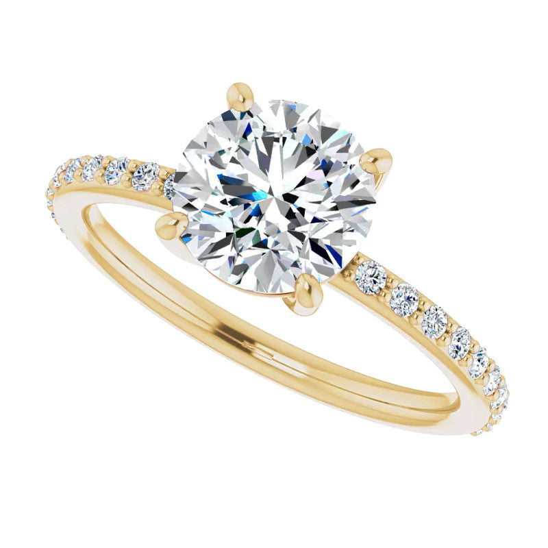 Round Brilliant Moissanite Petite Basket Engagement Ring