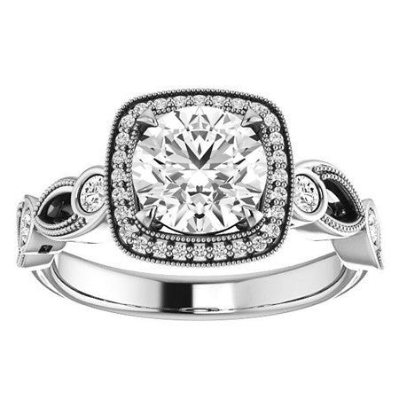 Round Sculptural Moissanite Engagement Ring