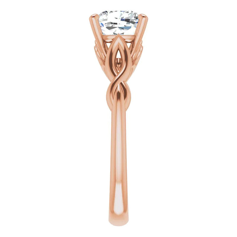 Cushion Moissanite Sculptural Styled Solitaire Ring