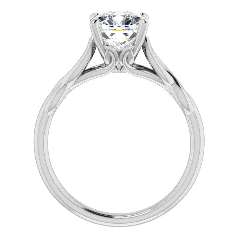 Cushion Moissanite Sculptural Styled Solitaire Ring