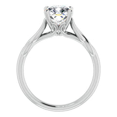 Cushion Moissanite Sculptural Styled Solitaire Ring