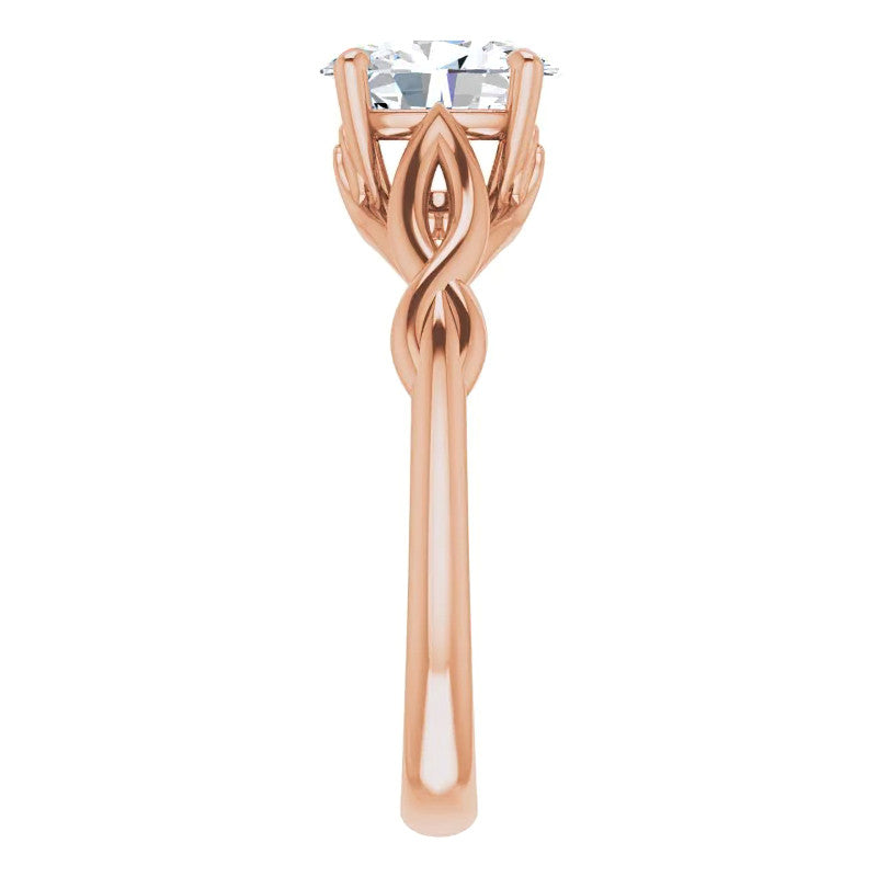 Oval Moissanite Sculptural Styled Solitaire Ring
