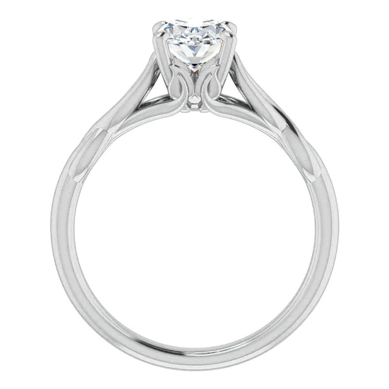 Oval Moissanite Sculptural Styled Solitaire Ring