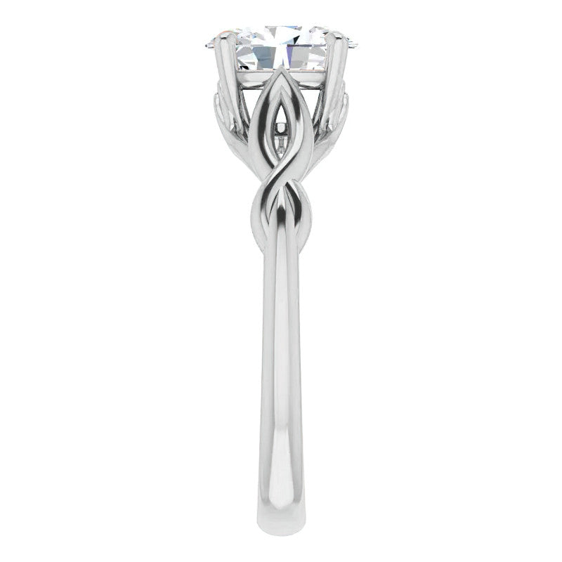 Oval Moissanite Sculptural Styled Solitaire Ring