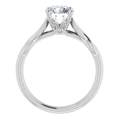 Round Brilliant Moissanite Sculptural Styled Solitaire Ring