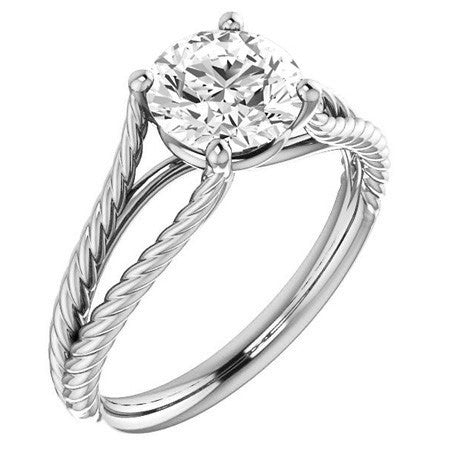 Round Cathedral Split Shank Woven Solitaire