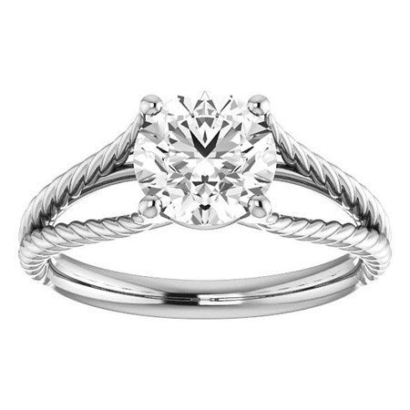 Round Cathedral Split Shank Woven Solitaire