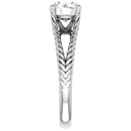 Round Cathedral Split Shank Woven Solitaire