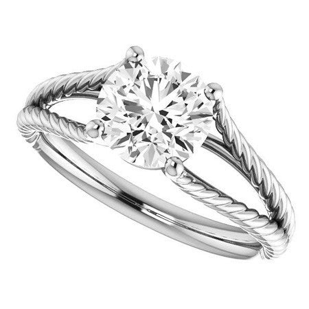 Round Cathedral Split Shank Woven Solitaire