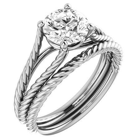 Round Cathedral Split Shank Woven Solitaire