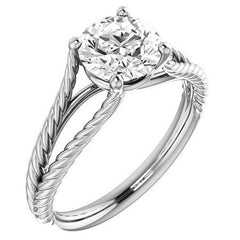 Round Cathedral Split Shank Woven Solitaire