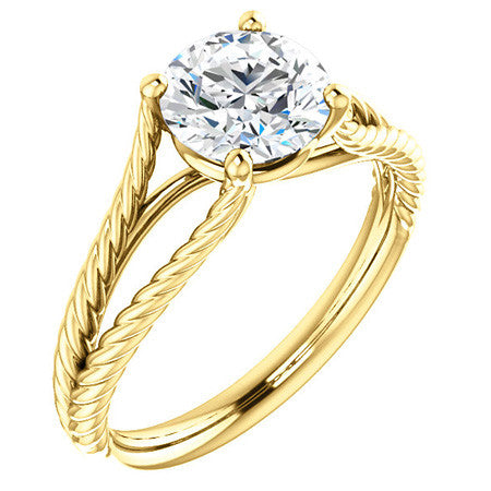 Round Cathedral Split Shank Woven Solitaire