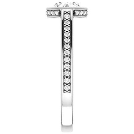 Round Bezel Cathedral Engagement Ring