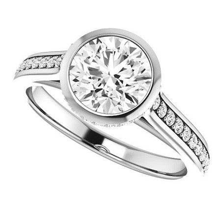 Round Bezel Cathedral Engagement Ring