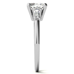 Cushion & Baguette Moissanite Engagement Ring