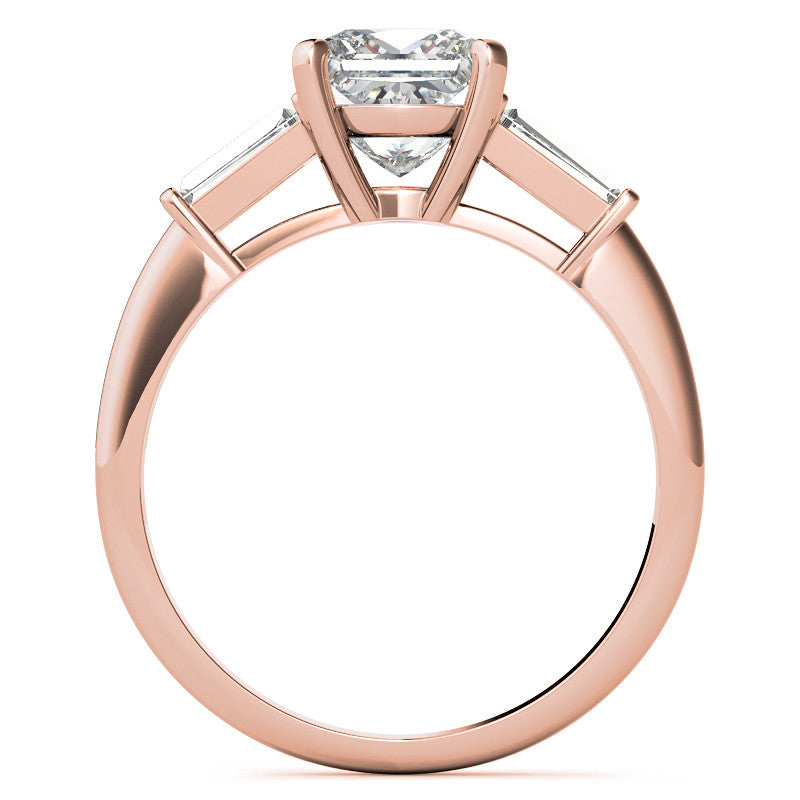 Princess & Baguette Moissanite Engagement Ring