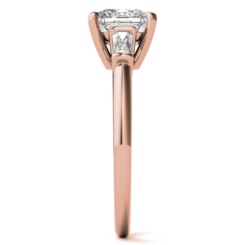 Princess & Baguette Moissanite Engagement Ring