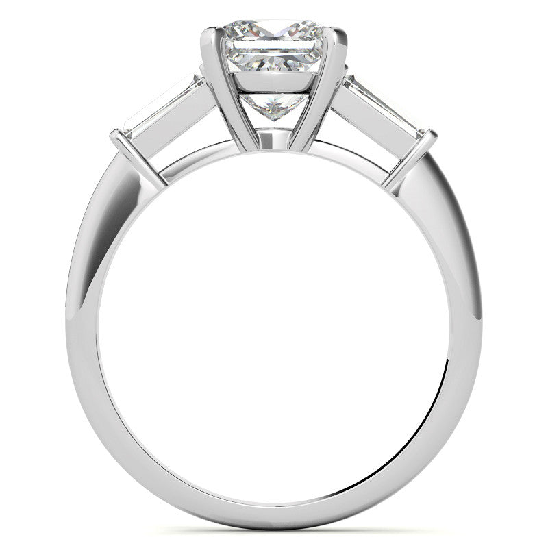 Princess & Baguette Moissanite Engagement Ring