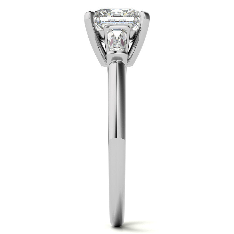Princess & Baguette Moissanite Engagement Ring
