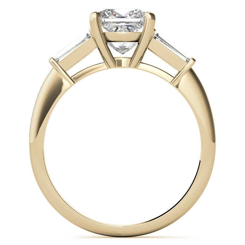 Princess & Baguette Moissanite Engagement Ring