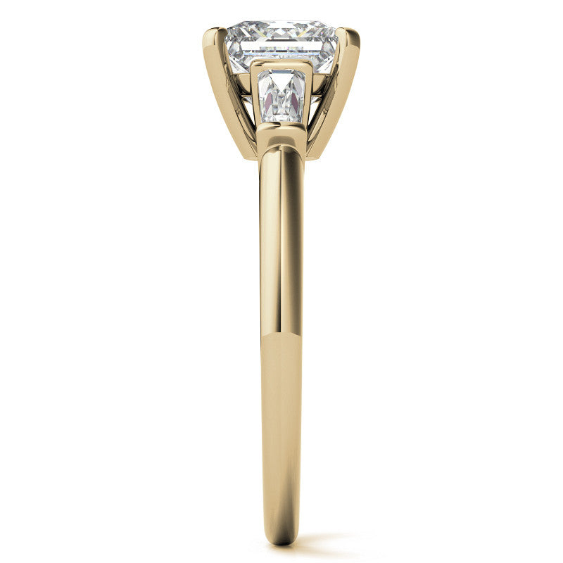 Princess & Baguette Moissanite Engagement Ring
