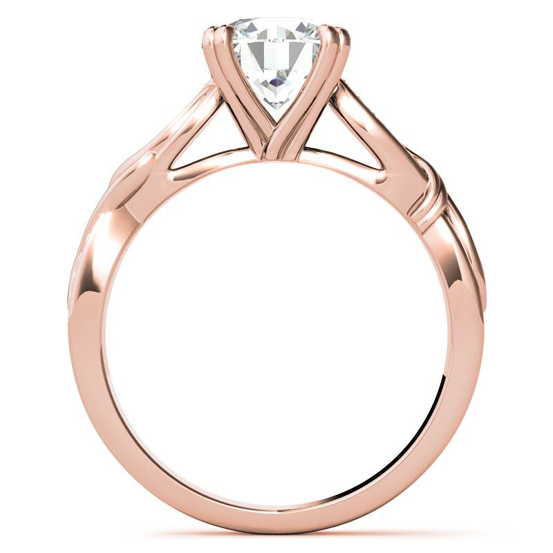Round Moissanite Infinity Accented Engagement Ring