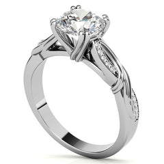 Round Moissanite Infinity Accented Engagement Ring
