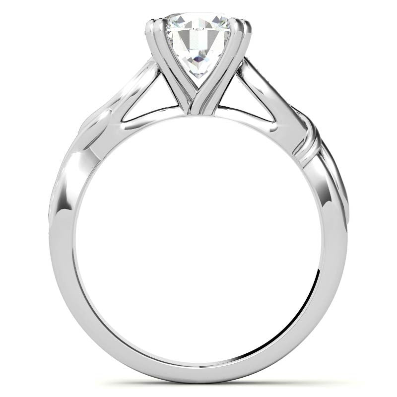 Round Moissanite Infinity Accented Engagement Ring