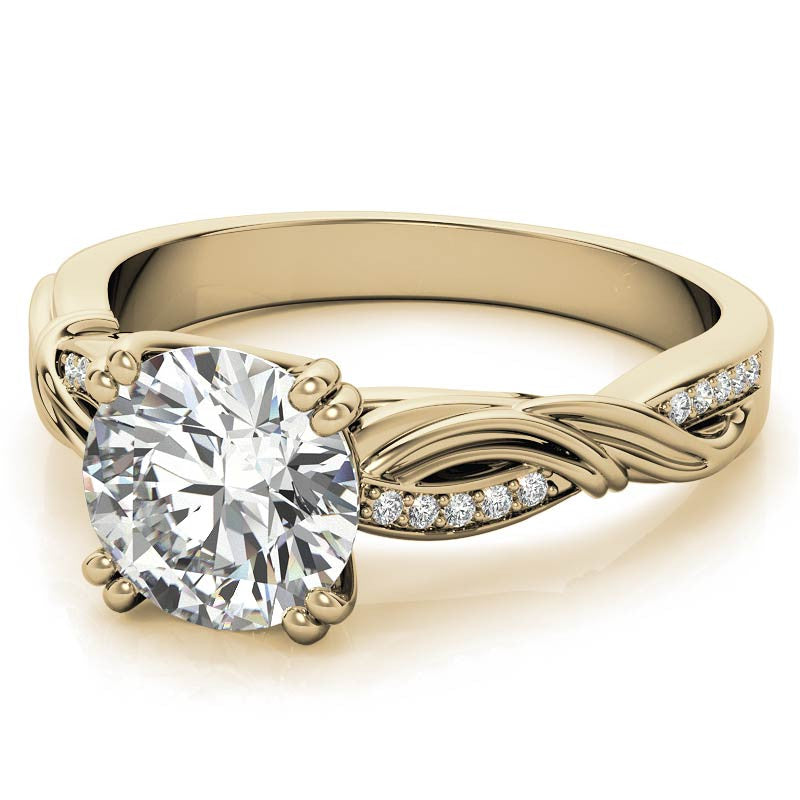 Round Moissanite Infinity Accented Engagement Ring
