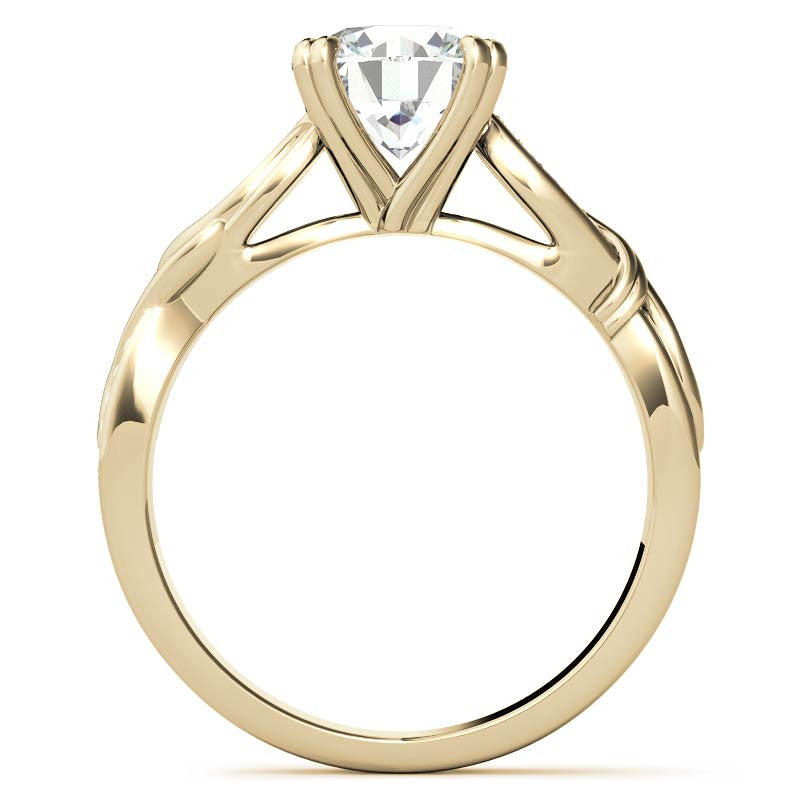 Round Moissanite Infinity Accented Engagement Ring