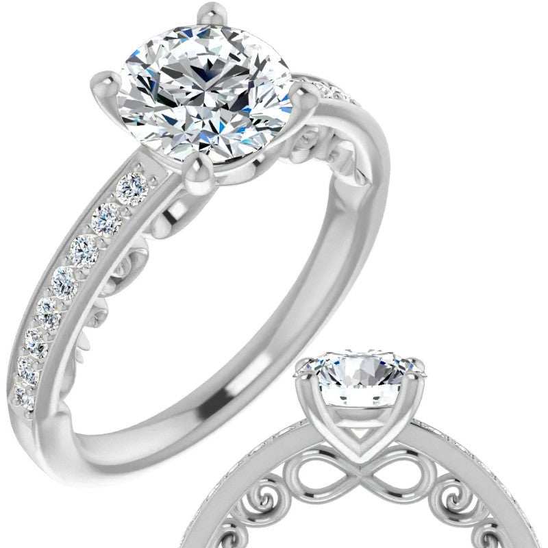 Round Infinity Design Engagement Ring