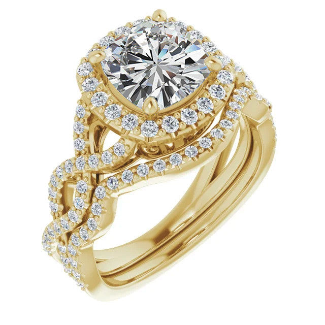Cushion Infinity Halo Engagement Ring with Scrolls