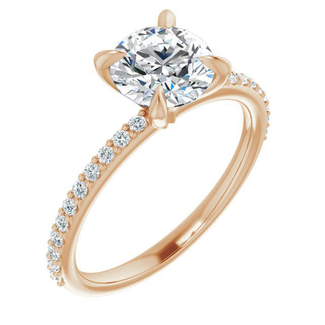 Round Brilliant Moissanite Engagement Ring with Claw Prongs